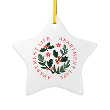 Load image into Gallery viewer, Apartment Life Ceramic Ornament — Floral Wreath Holiday Decoration