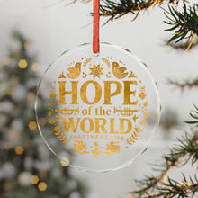 Load image into Gallery viewer, Glass Ornament — "Hope of the World" Gold Holiday Tree Decoration