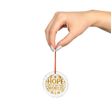 Load image into Gallery viewer, Glass Ornament — "Hope of the World" Gold Holiday Tree Decoration