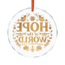 Load image into Gallery viewer, Glass Ornament — "Hope of the World" Gold Holiday Tree Decoration