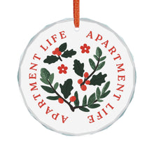 Load image into Gallery viewer, Apartment Life Glass Ornament — Holiday Holly Wreath Decoration