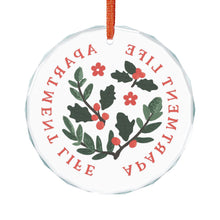 Load image into Gallery viewer, Apartment Life Glass Ornament — Holiday Holly Wreath Decoration