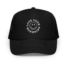 Load image into Gallery viewer, Embroidered Happy Hat (foam trucker cap)