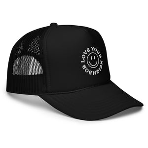 Embroidered Happy Hat (foam trucker cap)